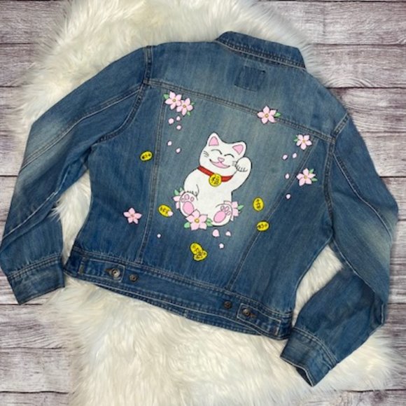 The Limited Jackets & Blazers - THE LIMITED Womens Maneki Neko Jean Jacket